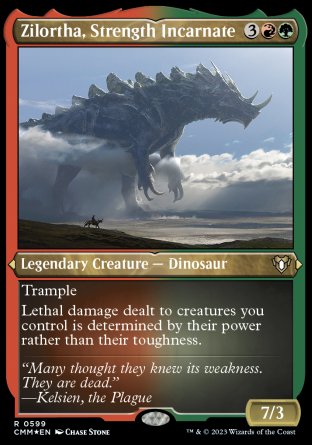 (599) Magic The Gathering Commander Masters: Extras Single: Zilortha, Strength Incarnate Holo Rare