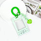 Photocard Holder: Music Player with Spring Cord & Heart Charm: Green