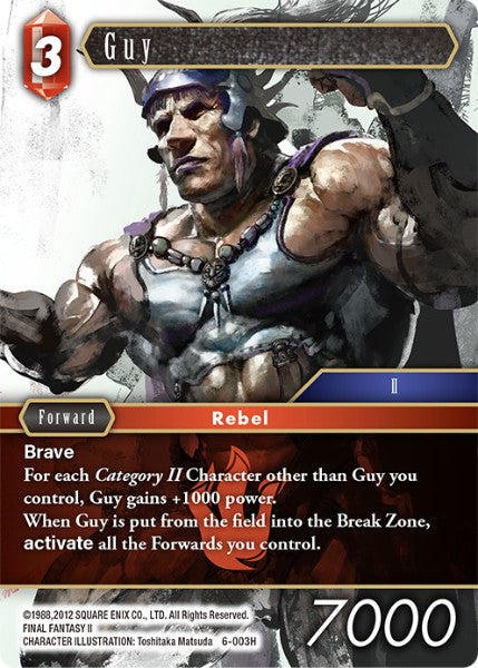 (003) Final Fantasy TCG Opus VI Single: Guy (6-003) Holo Hero