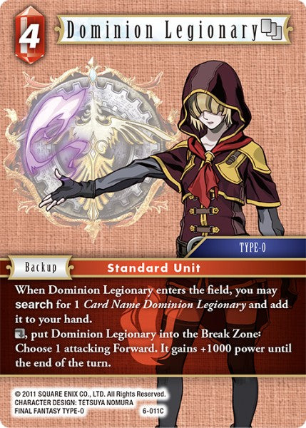 (011) Final Fantasy TCG Opus VI Single: Dominion Legionary (6-011)  Common