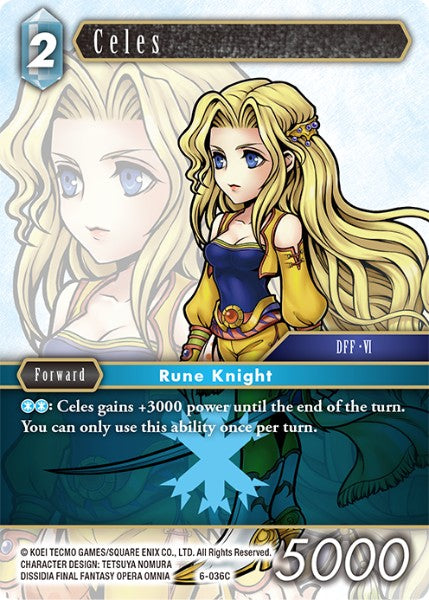 (036) Final Fantasy TCG Opus VI Single: Celes (6-036) Holo Common