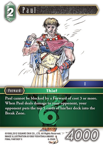 (056) Final Fantasy TCG Opus VI Single: Paul (6-056)  Hero
