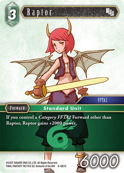 (061) Final Fantasy TCG Opus VI Single: Raptor (6-061)  Common