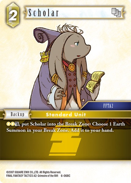 (068) Final Fantasy TCG Opus VI Single: Scholar (6-068) Holo Common