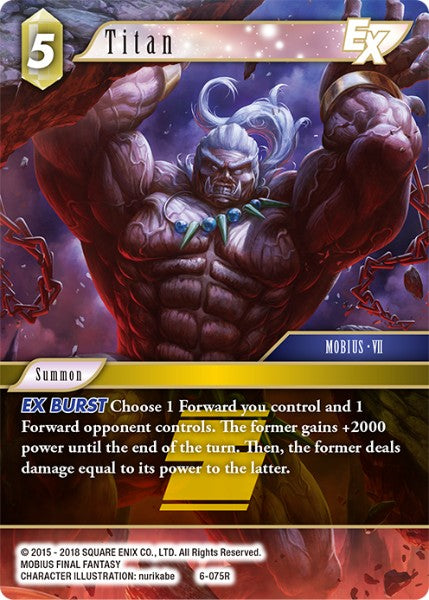 (075) Final Fantasy TCG Opus VI Single: Titan (6-075) Holo Rare