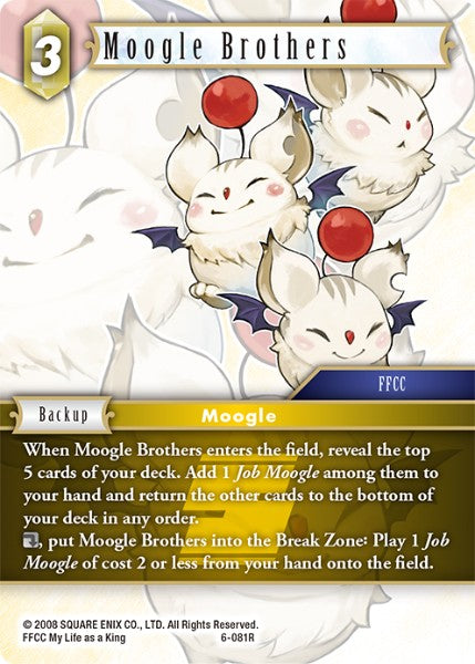 (081) Final Fantasy TCG Opus VI Single: Moogle Brothers (6-081)  Rare