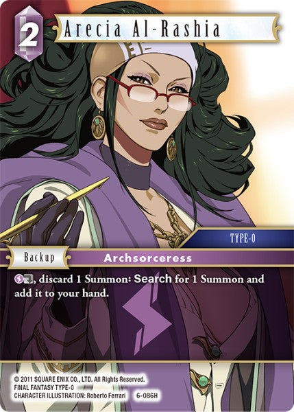 (086) Final Fantasy TCG Opus VI Single: Arecia Al-Rashia (6-086) Holo Hero