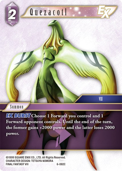 (092) Final Fantasy TCG Opus VI Single: Quezacotl (6-092) Holo Common