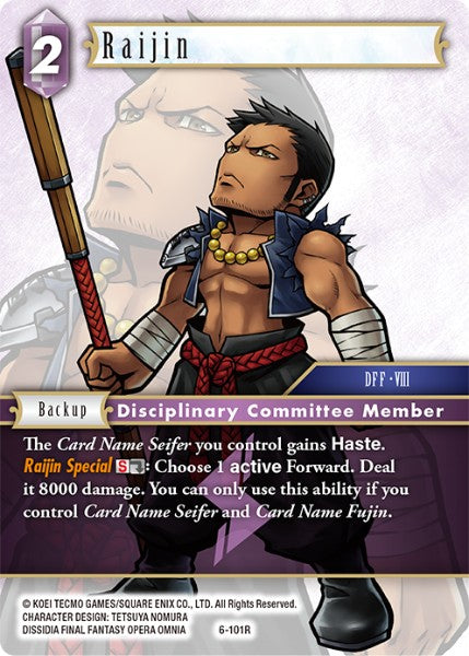 (101) Final Fantasy TCG Opus VI Single: Raijin (6-101) Holo Rare
