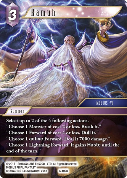 (102) Final Fantasy TCG Opus VI Single: Ramuh (6-102) Holo Rare