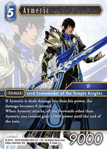 (106) Final Fantasy TCG Opus VI Single: Aymeric (6-106) Holo Hero