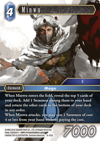 (123) Final Fantasy TCG Opus VI Single: Minwu (6-123) Holo Legend