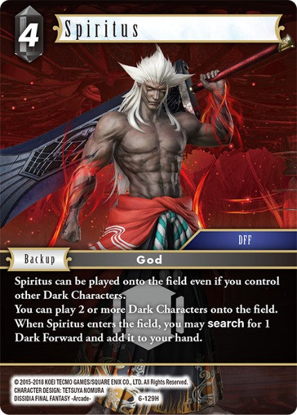 (129) Final Fantasy TCG Opus VI Single: Spiritus (6-129) Holo Hero