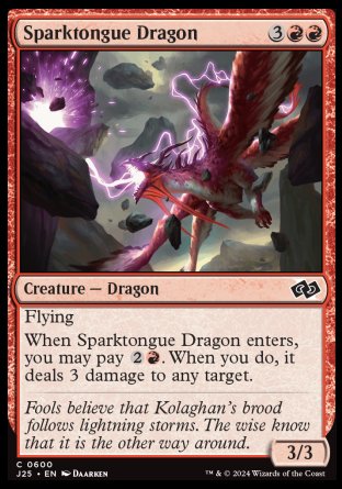 (600) Magic The Gathering Foundations Jumpstart Single: Sparktongue Dragon  Common