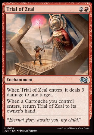 (604) Magic The Gathering Foundations Jumpstart Single: Trial of Zeal  Uncommon