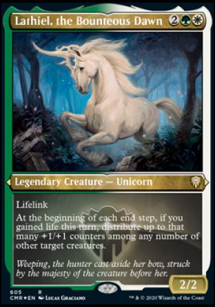 (605/361) Magic The Gathering Commander Legends: Extras Single: Lathiel, the Bounteous Dawn Holo Rare