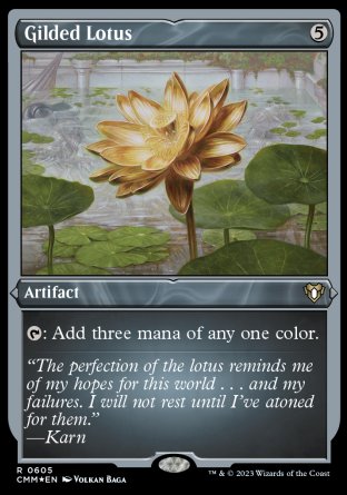 (605) Magic The Gathering Commander Masters: Extras Single: Gilded Lotus  Rare