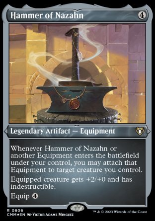 (606) Magic The Gathering Commander Masters: Extras Single: Hammer of Nazahn Holo Rare