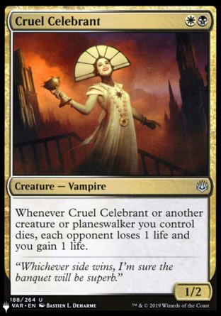 (188) Magic The Gathering The List Single: Cruel Celebrant  Uncommon