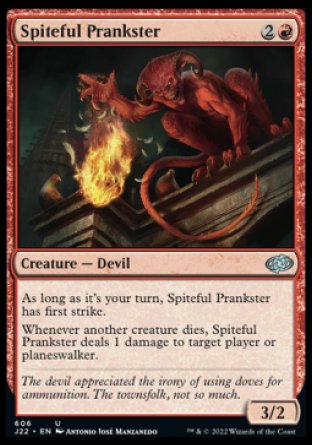 (606) Magic The Gathering Jumpstart 2022 Single: Spiteful Prankster  Uncommon