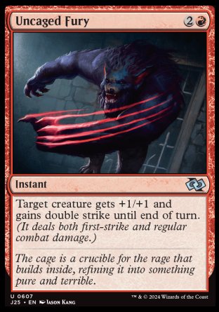 (607) Magic The Gathering Foundations Jumpstart Single: Uncaged Fury  Uncommon