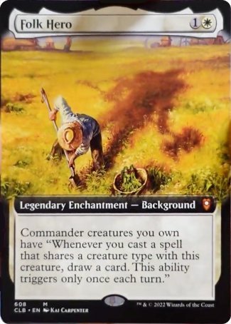 (608) Magic The Gathering Commander Legends: Battle for Baldur's Gate: Extras Single: Folk Hero (V.2)  Mythic