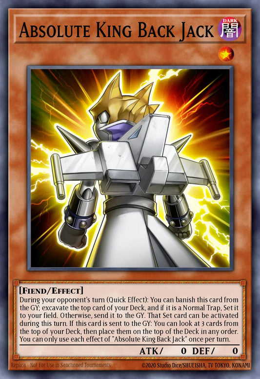 (244) YuGiOh TCG RA04: Quarter Century Stampede Single: Absolute King Back Jack (V.1 - Platinum Secret Rare)  Platinum Secret Rare