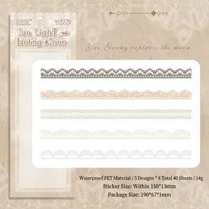 Vintage Lace Stickers: Moonlight Glimmer