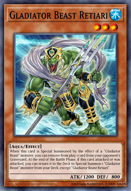 (070) YuGiOh TCG MZTM: Maze of the Master Single: Gladiator Beast Retiari (V.1 - Super Rare)  Super Rare