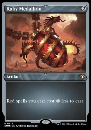(613) Magic The Gathering Commander Masters: Extras Single: Ruby Medallion Holo Rare