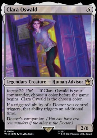 (614) Magic The Gathering Universes Beyond: Doctor Who: Extras Single: Clara Oswald (V.2) Holo Rare