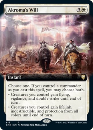 (615/361) Magic The Gathering Commander Legends: Extras Single: Akroma's Will  Rare