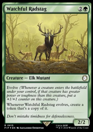 (615) Magic The Gathering Universes Beyond: Fallout: Extras Single: Watchful Radstag (V.2)  Rare