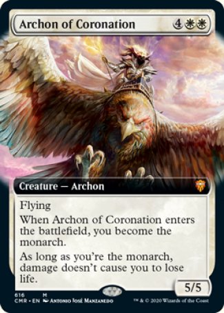 (616/361) Magic The Gathering Commander Legends: Extras Single: Archon of Coronation Holo Mythic
