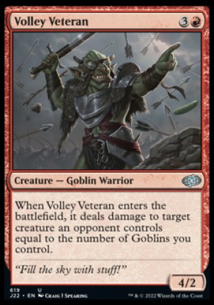 (619) Magic The Gathering Jumpstart 2022 Single: Volley Veteran  Uncommon