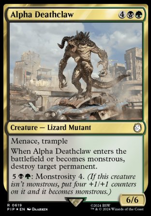 (619) Magic The Gathering Universes Beyond: Fallout: Extras Single: Alpha Deathclaw (V.2)  Holo Rare