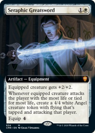(624/361) Magic The Gathering Commander Legends: Extras Single: Seraphic Greatsword Holo Mythic