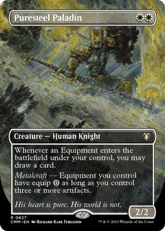 (627) Magic The Gathering Commander Masters: Extras Single: Puresteel Paladin (V.2) Holo Rare