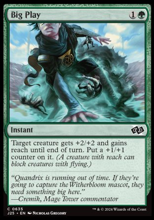 (635) Magic The Gathering Foundations Jumpstart Single: Big Play  Common