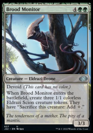 (637) Magic The Gathering Jumpstart 2022 Single: Brood Monitor  Uncommon