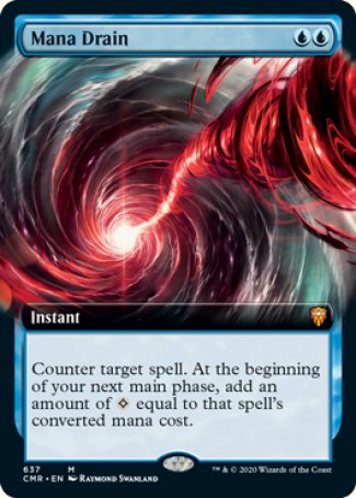 (637/361) Magic The Gathering Commander Legends: Extras Single: Mana Drain Holo Mythic