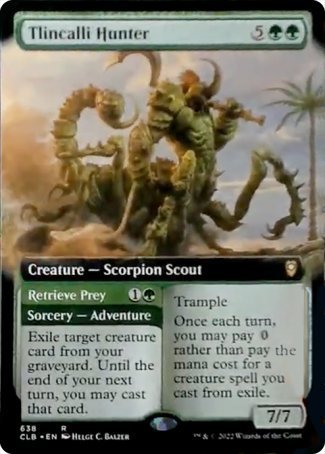(638) Magic The Gathering Commander Legends: Battle for Baldur's Gate: Extras Single: Tlincalli Hunter // Retrieve Prey (V.2)  Rare