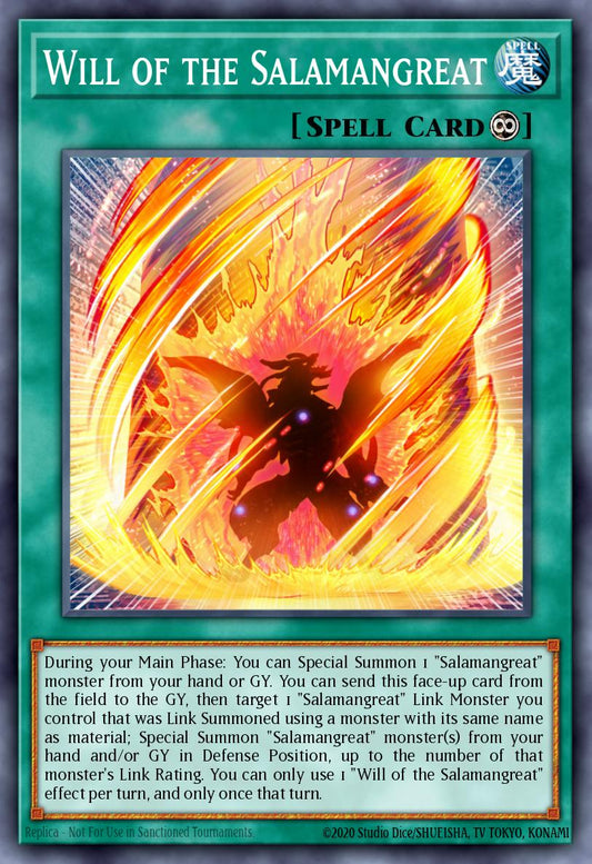 (196) YuGiOh TCG MP19: 2019 Gold Sarcophagus Tin Mega Pack Single: Will of the Salamangreat  Common