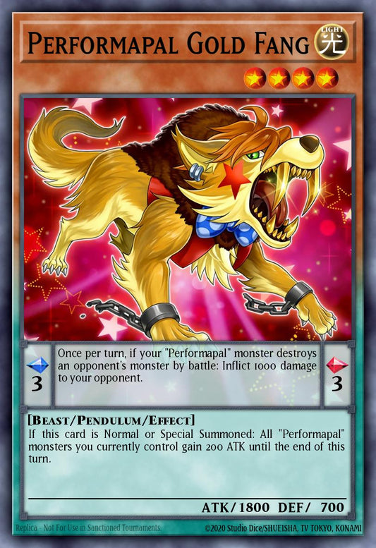 (147) YuGiOh TCG MP19: 2019 Gold Sarcophagus Tin Mega Pack Single: Performapal Gold Fang  Common