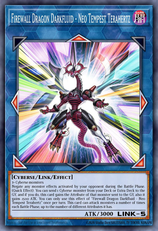 (130) YuGiOh TCG MP24: 25th Anniversary Tin: Dueling Mirrors Single: Firewall Dragon Darkfluid - Neo Tempest Terahertz  Secret Rare