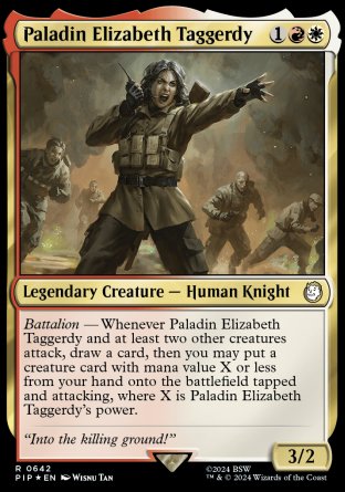 (642) Magic The Gathering Universes Beyond: Fallout: Extras Single: Paladin Elizabeth Taggerdy (V.2)  Holo Rare