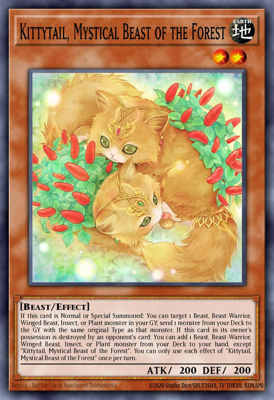 (205) YuGiOh TCG MP24: 25th Anniversary Tin: Dueling Mirrors Single: Kittytail, Mystical Beast of the Forest  Ultra Rare