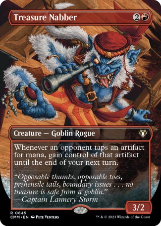 (645) Magic The Gathering Commander Masters: Extras Single: Treasure Nabber (V.2)  Rare