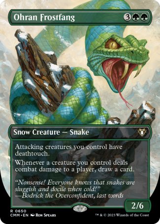 (650) Magic The Gathering Commander Masters: Extras Single: Ohran Frostfang (V.2)  Rare