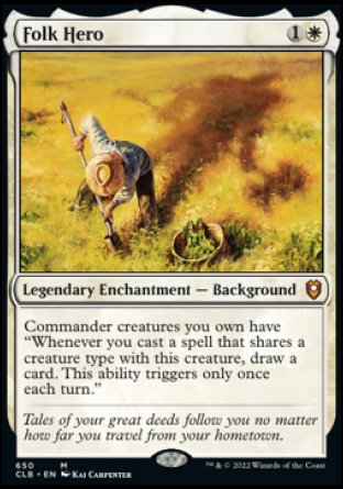 (650) Magic The Gathering Commander Legends: Battle for Baldur's Gate: Extras Single: Folk Hero (V.1)  Mythic